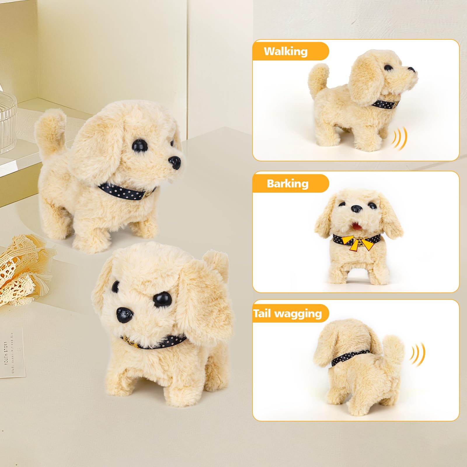 TUMAMA Peluche Cane Giocattolo Che Cammina E Abbaia, Cagnolino Che - Foto 12