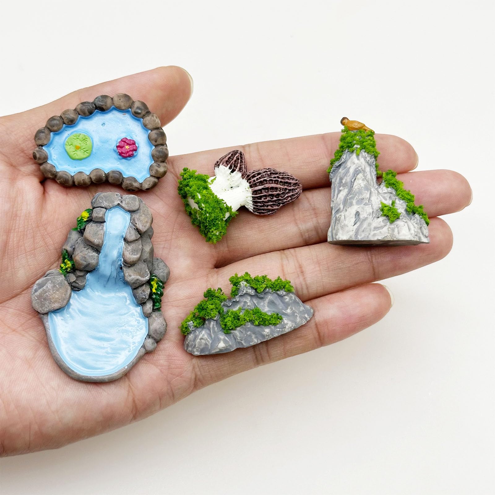 Woohome 61 Pz Miniatura per Giardino Delle Fate, Accessori per Giardini Fati in Miniatura Figurine, Ponte, Casa, Sedia per La Decorazione Del Giardino Artigianale Fai Da Te