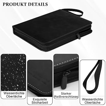 Trading Card Album 9 Compartments 30 Pages up to 540 Cards Scrapbook Binder Card Book for Playing Cards Sports Cards Yu-Gi-Oh MTG Cards Black