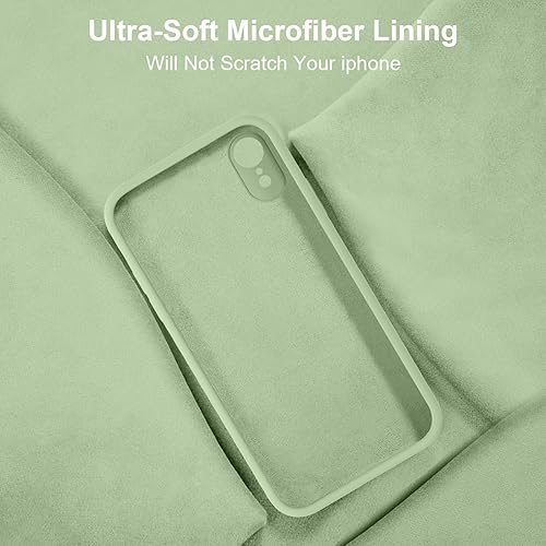 Miniatura 6 de Vooii Compatible con iPhone XR, silicona líquida mejorada con bordes planos, protección de cámara, forro de microfibra antiarañazos suave, funda