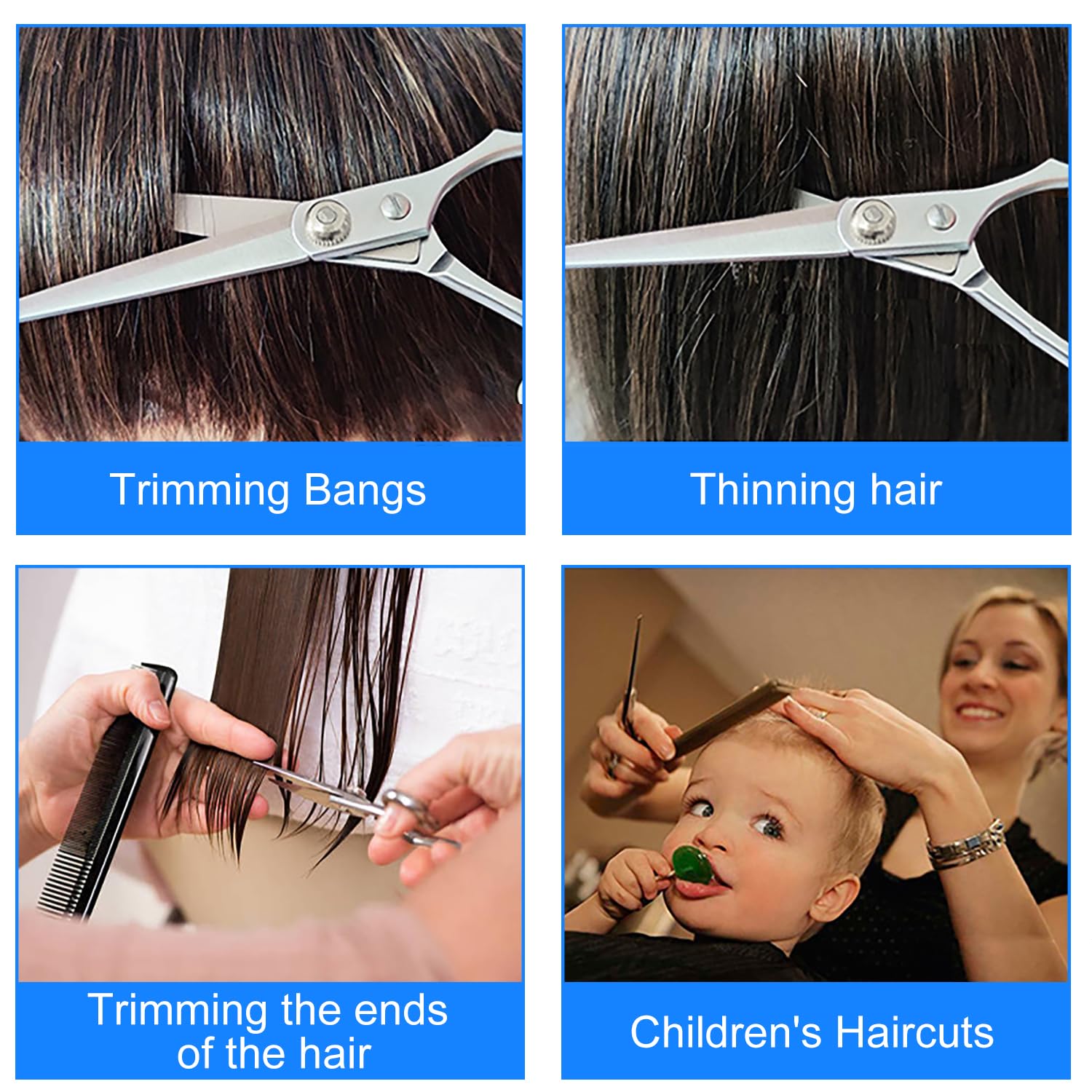 Forbici Parrucchiere Professionali, Forbici per Capelli in Acciaio Inossidabile, Forbici Capelli per Donna, Uomo, Bambino