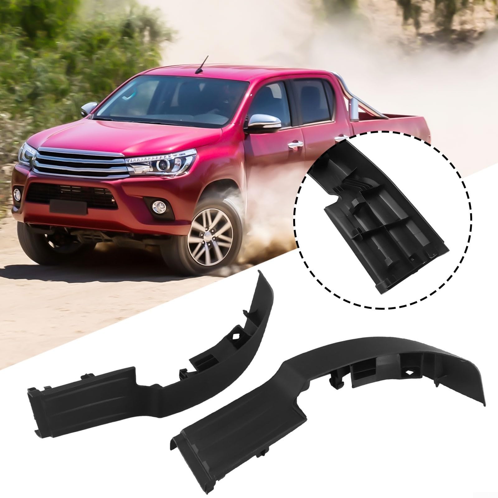 2 piezas de placa de paso para parachoques trasero, piezas de repuesto para Toyota para Hilux para Revo 2015-2019