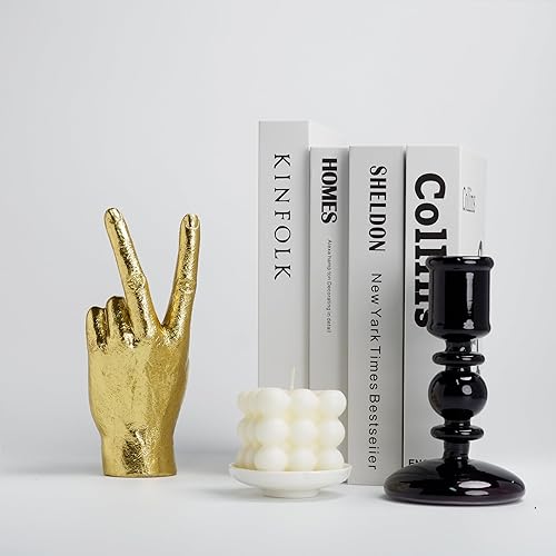 Miniatura 4 de Decoración dorada, estatuas y esculturas de gestos dorados, escultura de mano de gesto de resina, estatuas de dedo, decoración clásica para el