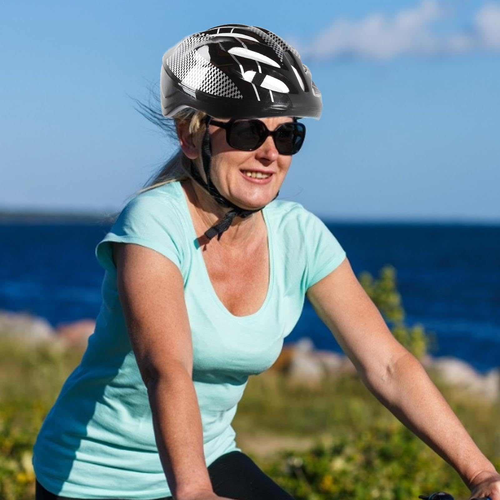 Casque Trotinette Adulte Enfant Casque Velo Homme Femmes Anti Choc Protection,Casque De Vélo Réglable pour Hommes Et Femmes, Casques De Vélo Respirants pour Adolescents avec Visière