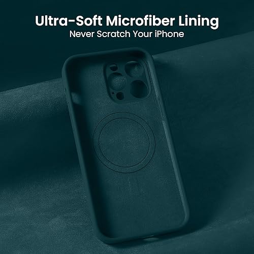 Miniatura 4 de Funda magnética para iPhone 14 Pro compatible con MagSafe silicona mejorada protección de cámara, funda para teléfono, forro interior de microfibra