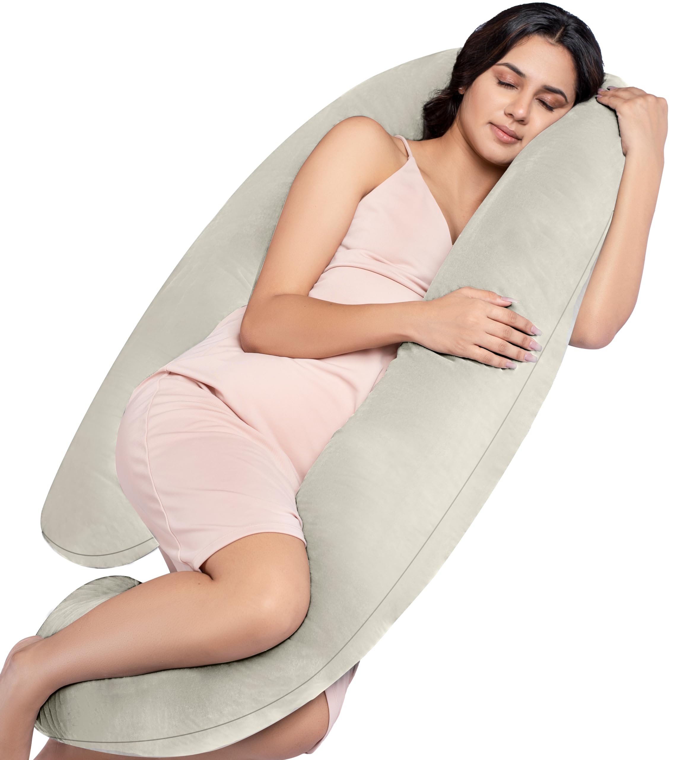 MY ARMOR Full Body G Shape Pregnancy Pillow for Pregnant Women, Maternity Pillow Gift for Pregnancy Sleeping, 3 Months Warranty, Premium Velvet Cover with Zip, Cream (B0CPFMQ2CF) Amazon Price History, Amazon Price Tracker