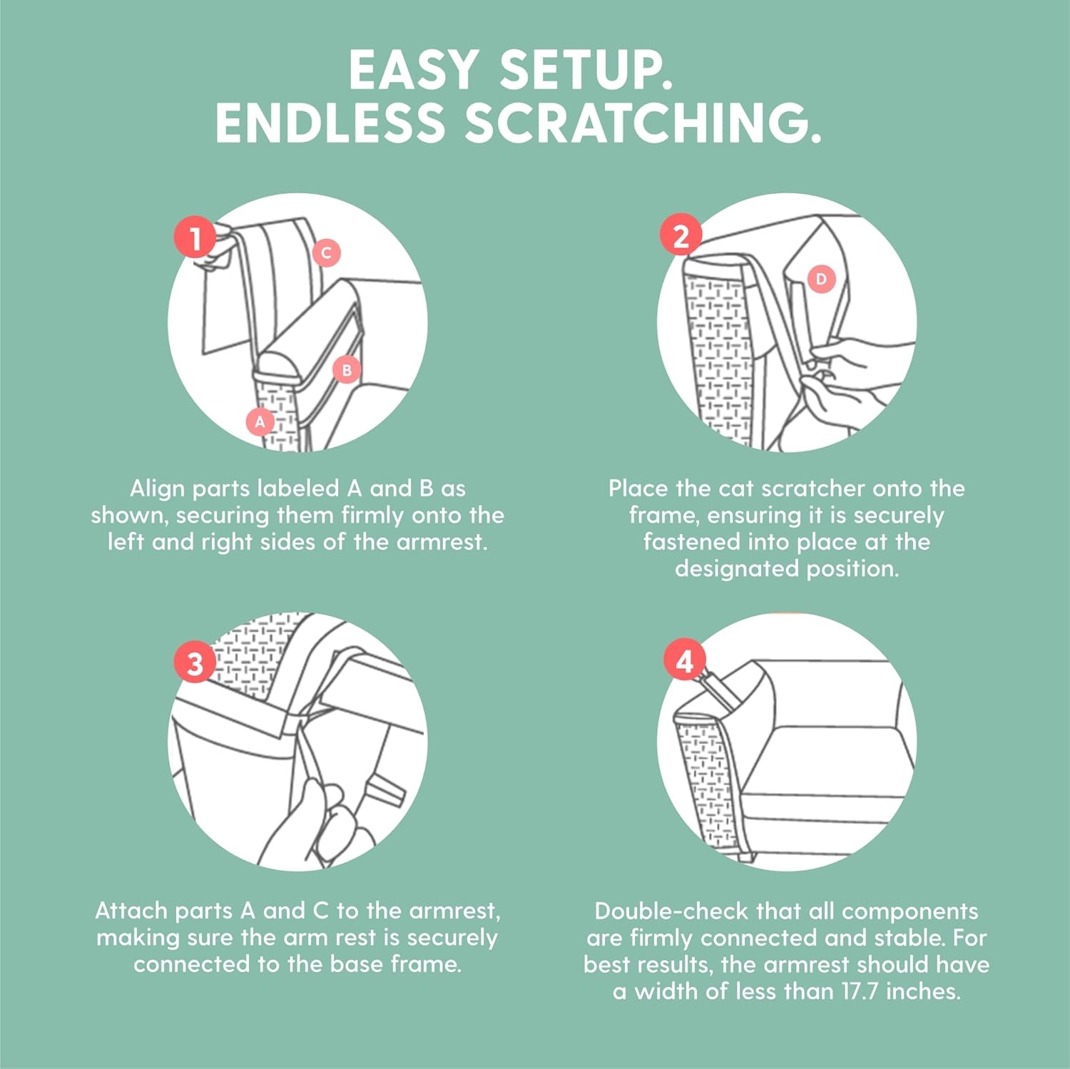 Sofa Scratch mat, Side Adjustable, Dark Grey