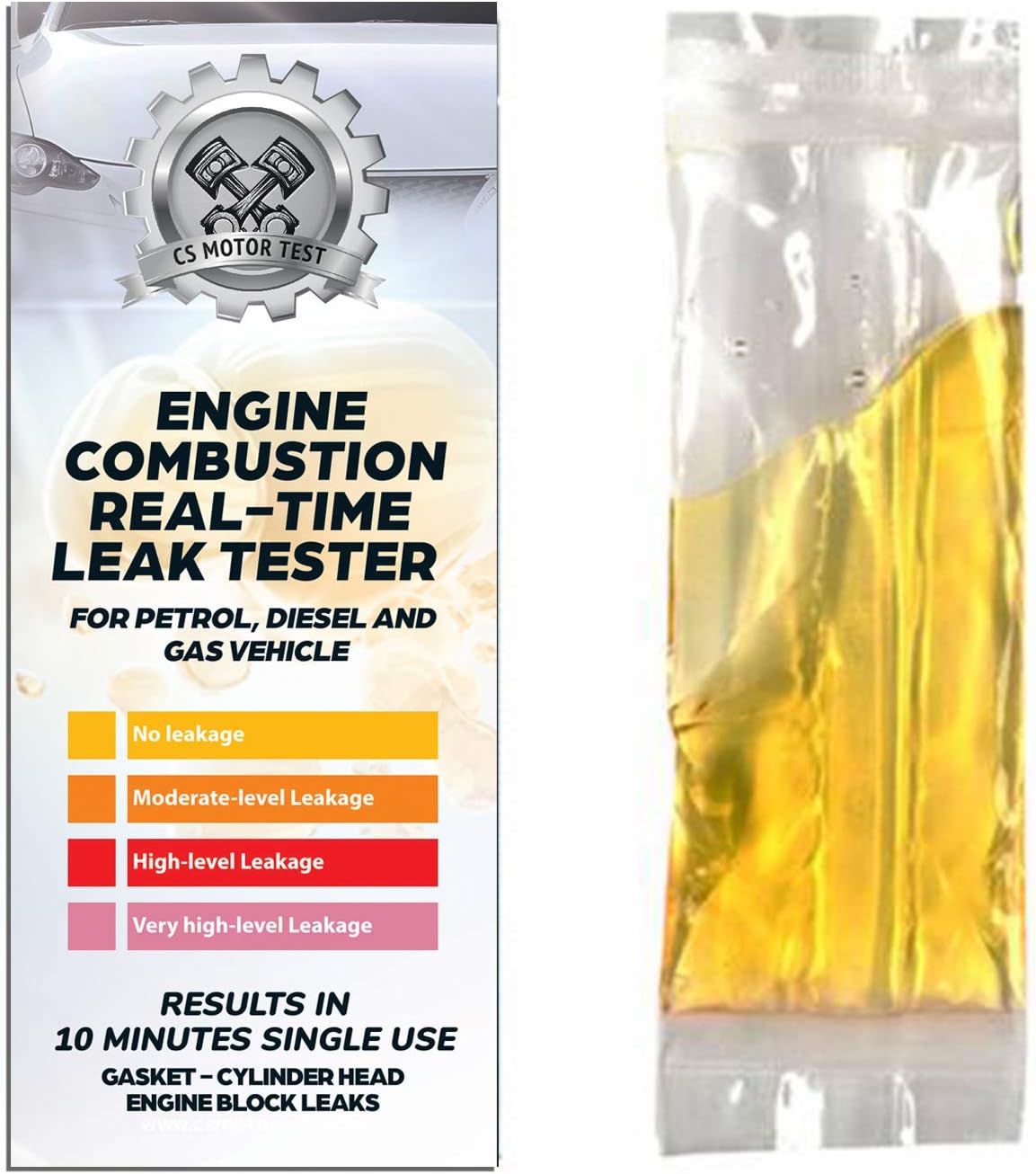 CS Engine Combustion Real-TIME Leak Tester - Cylinder Head Gasket CO2 Head Tester - Test While Driving - Petrol Diesel Gas - Engine Under Load Head Gasket Test Kit- 2 PCS in a Box