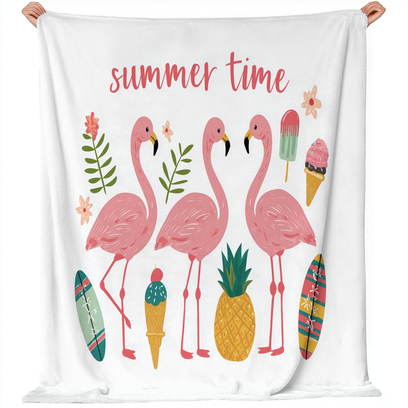 Kocyk Flamingo: świeży i niemowlęcy miękki polar na sofę pojedyncze podwójne różowe puszyste ciepłe zimowe koce polarowe dla dzieci dorosłych 220 x 240 cm