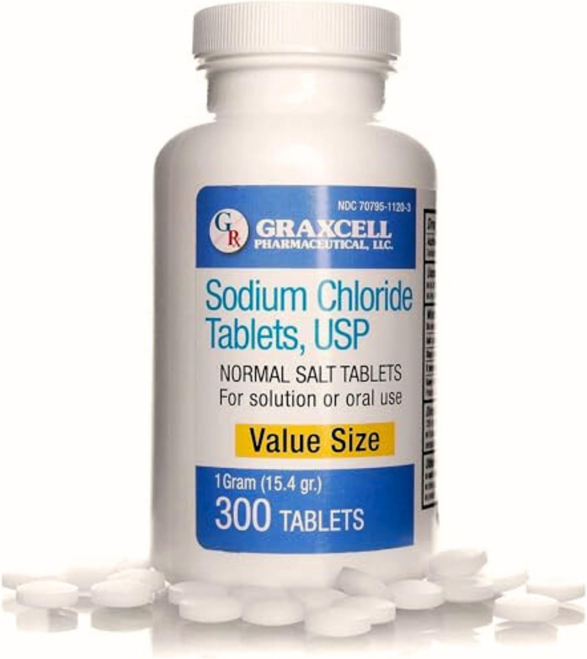 Sodium Chloride Tablets 1gm | Electrolyte Salt for POTS Syndrome and Dysauton...