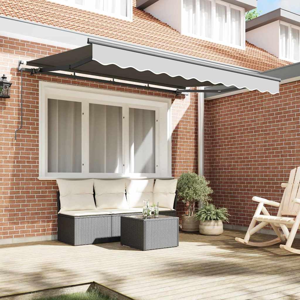 Markisenrahmen einziehbar 250 x 200 cm Metall, Markisengestell für Garten Terrasse Anthrazit