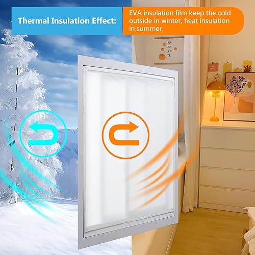 Miniatura 10 de Kit de aislamiento magnético para ventana, película aislante de ventana resistente con cubiertas de tiras magnéticas de marco completo para mantener