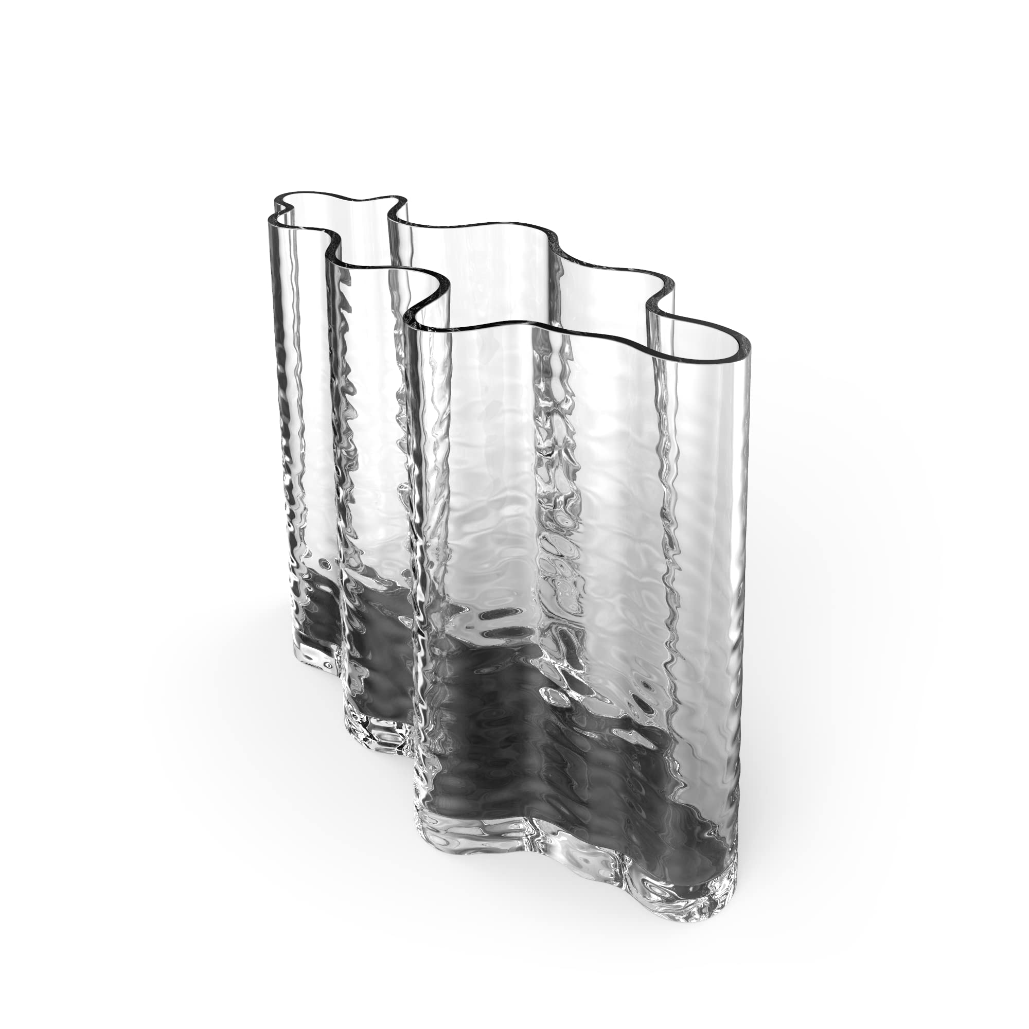 Cooee Design Gry Wide Vase 24 cm Clear Glass Vase Tulip Vase Clear Colour