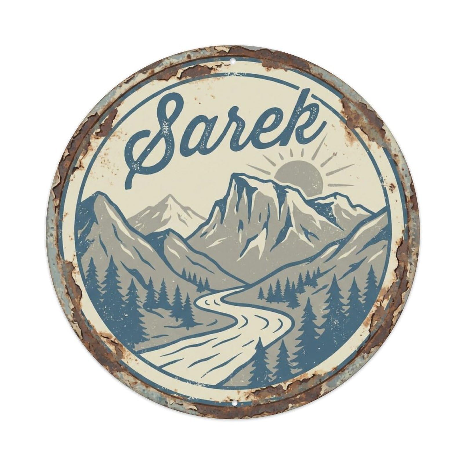 Okahys 8X8inch(20X20cm) Vintage Travel Sarek Park Sweden Peaks Metal Tin Sign