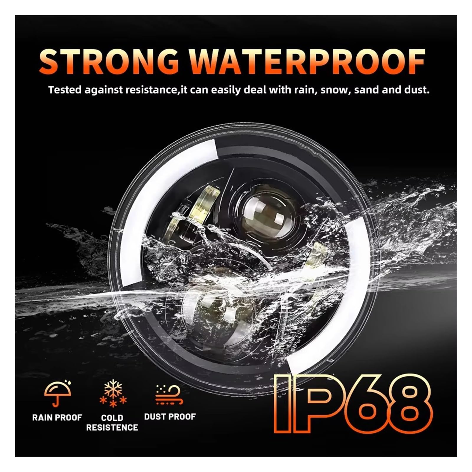Faro anteriore Per Jeep JK TJ Per Auto Fuoristrada Faro Principale Da 7 Pollici Hi/Low H4 Halo Angle Eyes DRL 12V 24V Fari Anteriori(1PC 7inch)