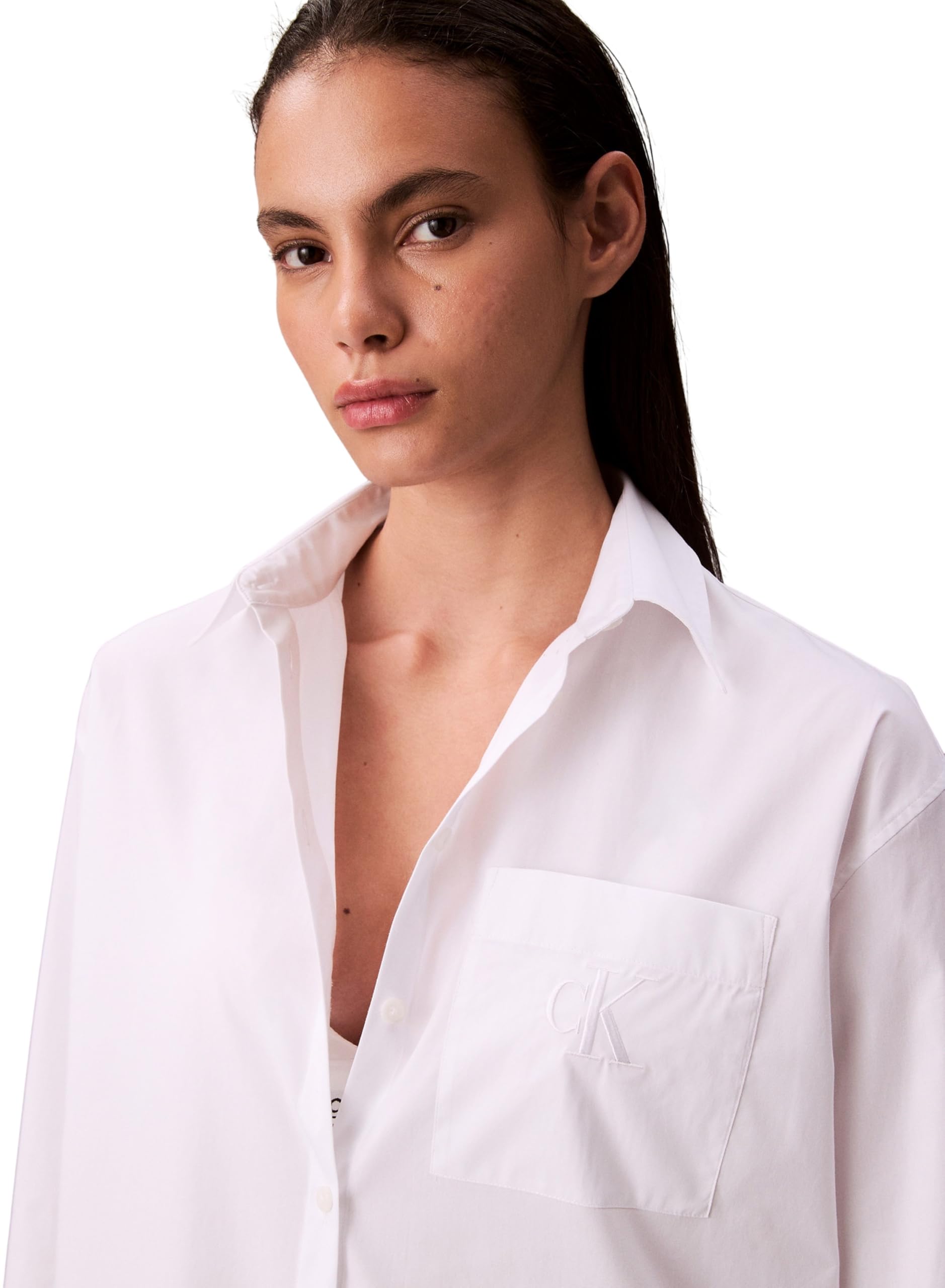 Calvin Klein Camisa Mujer Poplin Relaxed Oversized