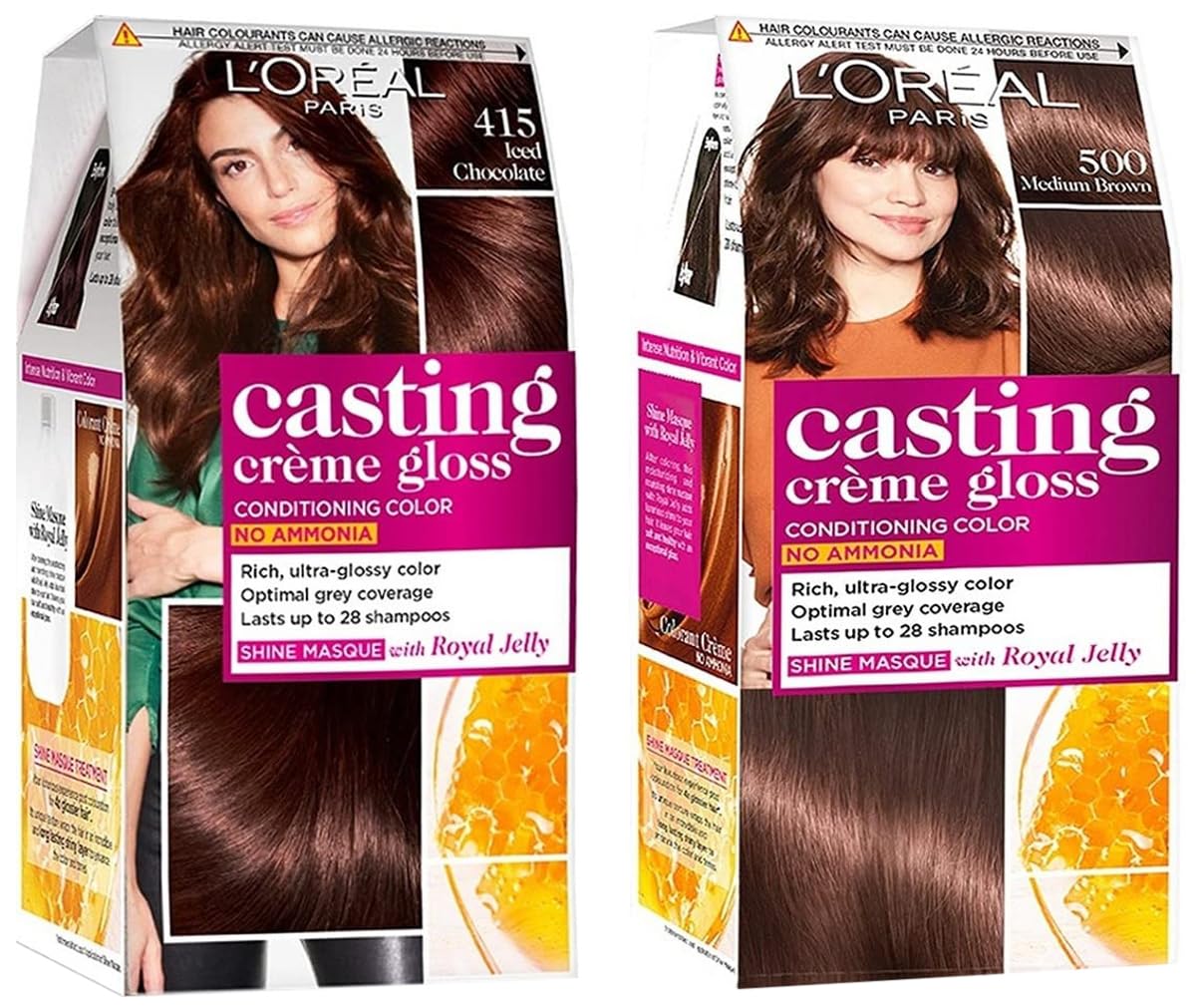 L'Oreal Paris Casting Creme Gloss Hair Color, Iced Chocolate 415, 87.5g+72ml and L'Oreal Paris Casting Creme Gloss Hair Color, Medium Brown 500, 87.5g+72ml-picture-24