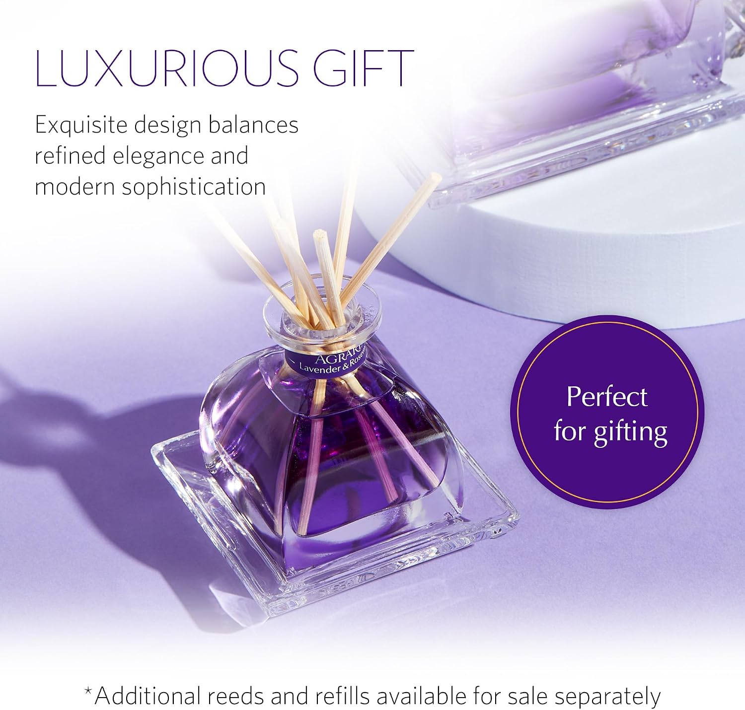 Agraria Lavender & Rosemary Reed Diffuser Set, Air Essence & Petite Essence Luxury Fragrance Duo with Natural Essential Oils, Sola Flowers & Reeds, Long Lasting Inviting Aroma