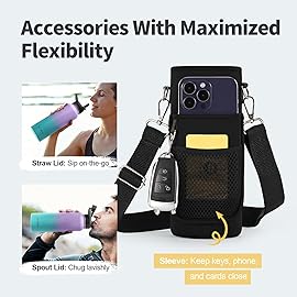 WixByti 40 oz Insulated Water Bottle with Straw (Cold for 48 Hrs), Stainless Steel Triple Wall Vacuum Sports Water Jug, Leakproof Hydro Cup Flask with Paracord Handle & Straw Spout Lids & DIY Stickers