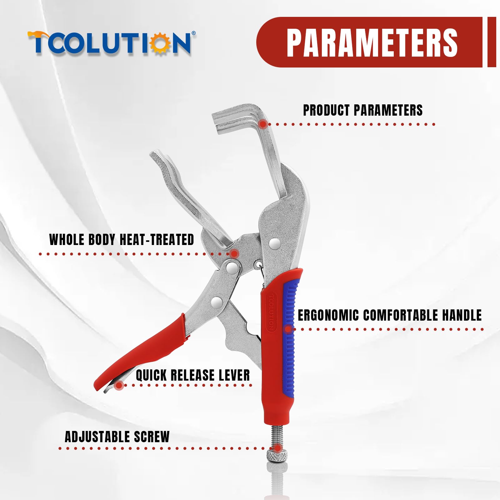 TOOLUTION 10" Locking Pliers - Quick-Release Welding Clamps with U-Shaped Jaws, Ergonomic Grip for Metalworking Grinding & DIY Projects - Image 2