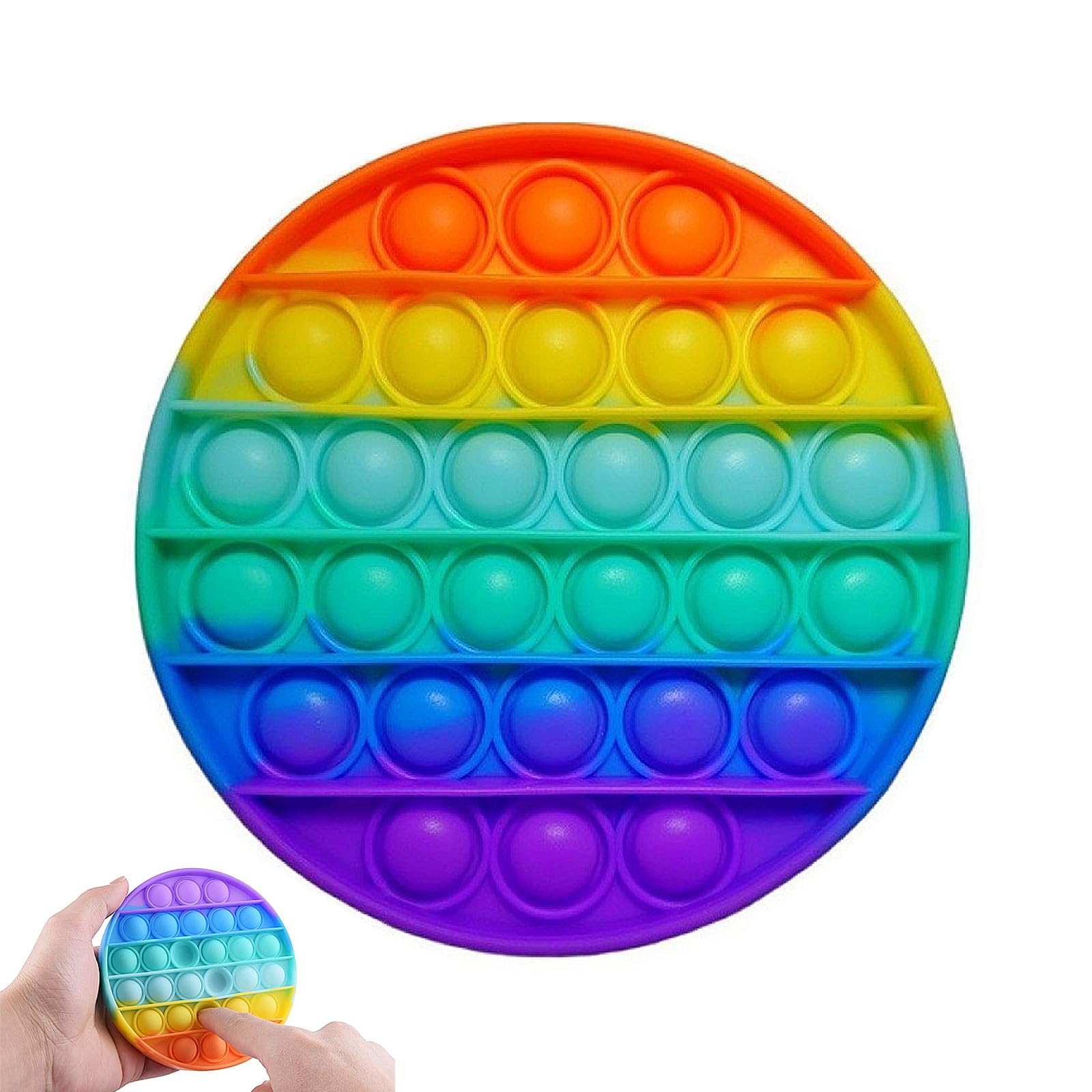 Pop It Jouet Pop It Baby Pop It pour bébé - Jouet anti-stress en silicone - Arc-en-ciel - Pour personnes autistes et personnes sensibles - Excellent cadeau (rond Pop It Jouet Pop It Baby Pop It pour bébé - Jouet anti-stress en silicone - Arc-en-ciel - Pour personnes autistes et personnes sensibles - Excellent cadeau (rond