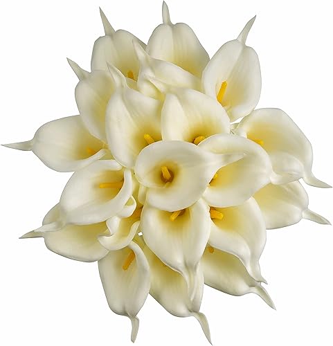 XGFYYMM 20 flores artificiales de látex de poliuretano muy realistas, adecuadas para decoración de bodas familiares, hotel, cafetería, oficina