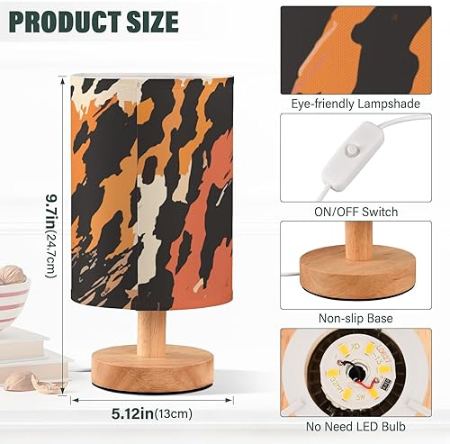 Miniatura 3 de FRODOTGV Abstract Tigers Fur Texture Table Lamps with USB Decorative Night Light with USB Office Dining Room Dresser Night Lights Desk Lights