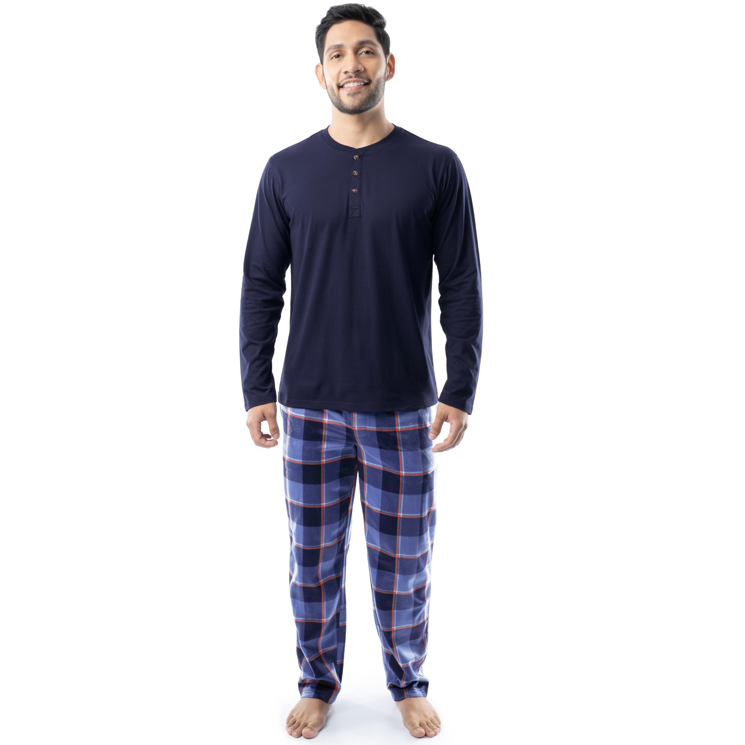 Izod Long Sleeve Jersey Top and Fleece Pants Sleep Pajama Set Juego de Pijama Hombre