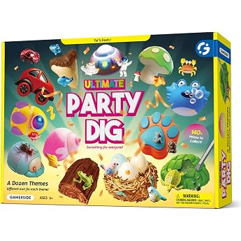 Byncceh 12-in-1 Excavation Set for Children from 6-12 - Large Treasure Chest with 12 Blocks & Flashcards - Exciting Excavation Set Children with Surprise Themes - Educational Toy Gift Boys Girls