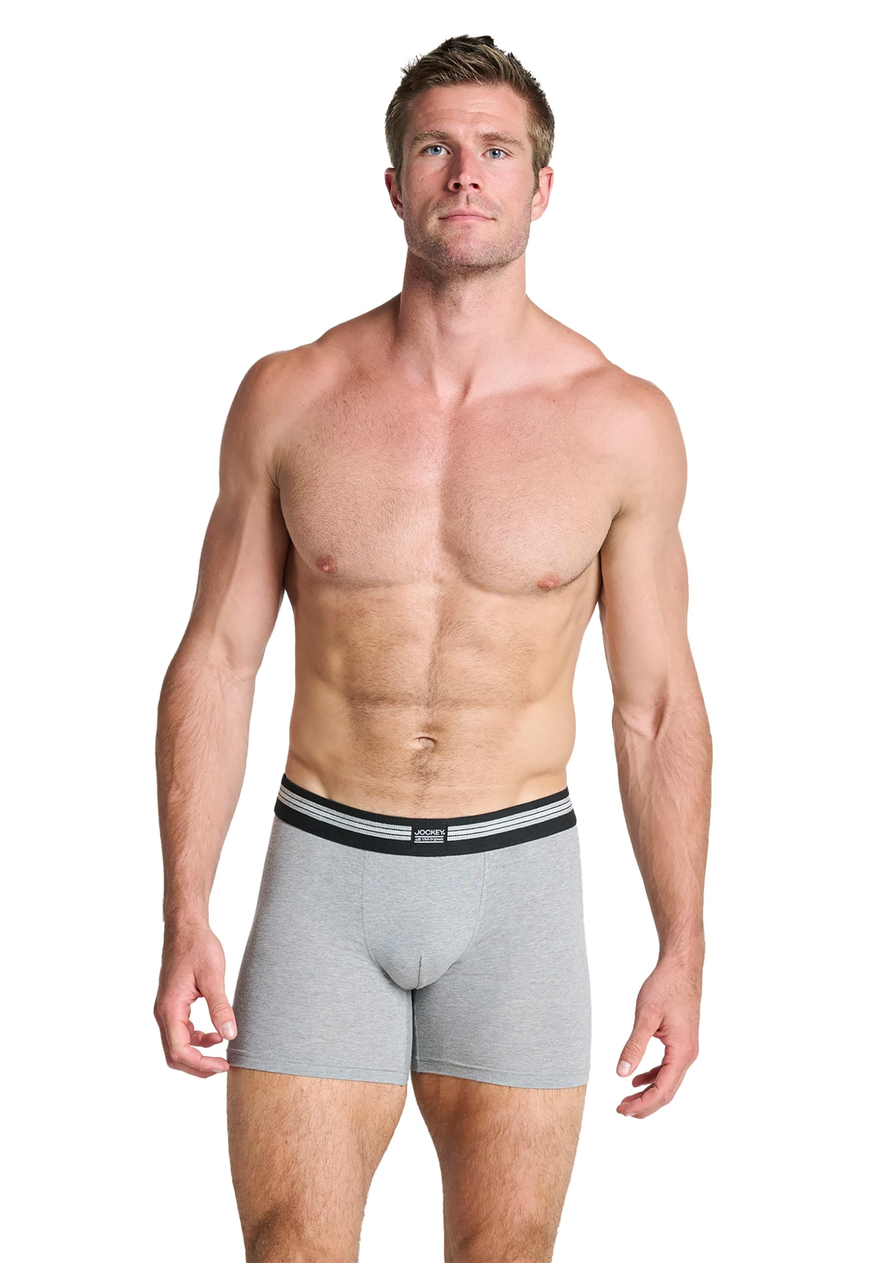 Jockey Men's Cotton Stretch Boxer Trunk - 3 Pack, Black Stripe, S