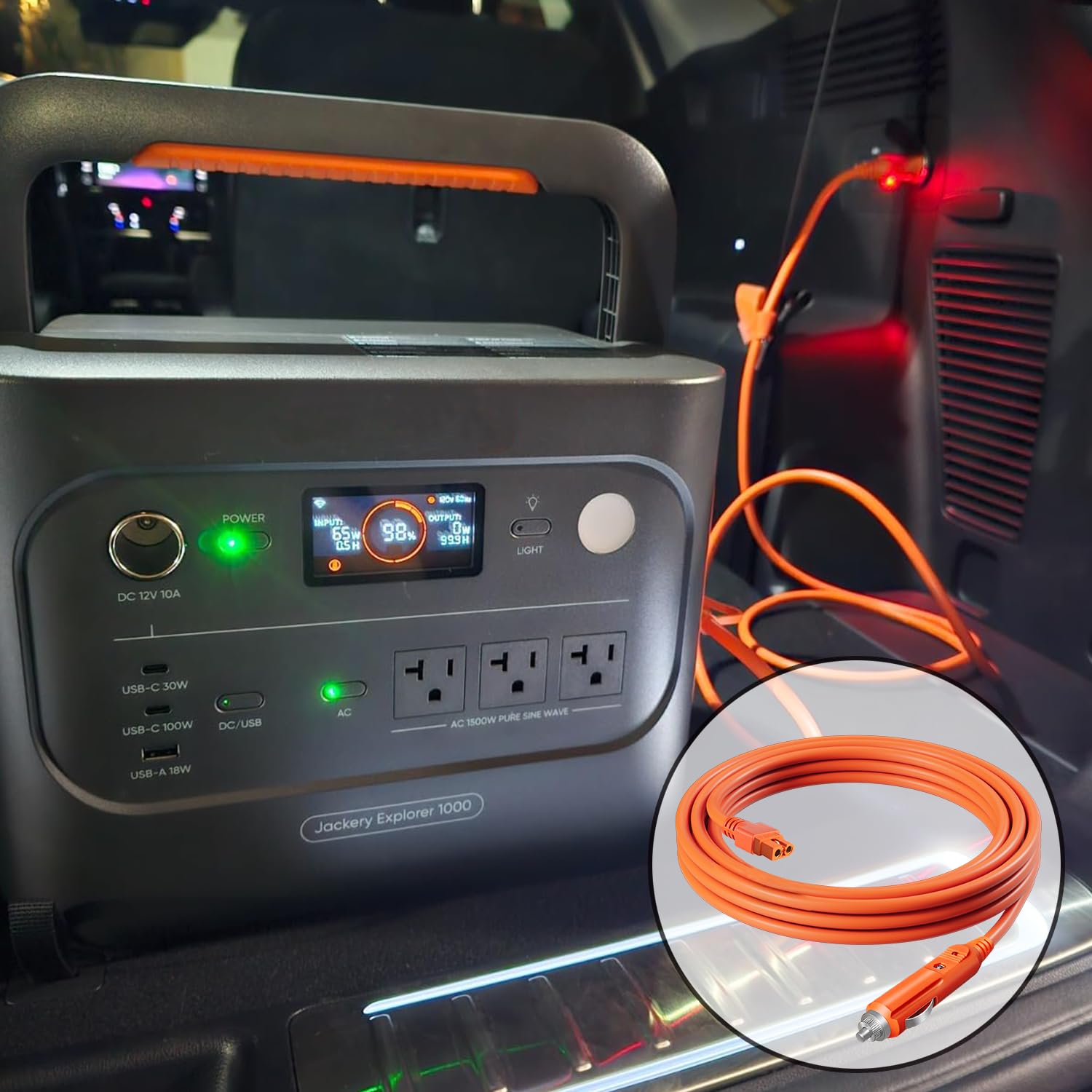 Auto-Ladekabel (2,5m) | 12V/24V Zigarettenanzünder auf XT60i Adapter | Für Ecoflow, Bluetti, Anker, ALLPOWERS Power Stations