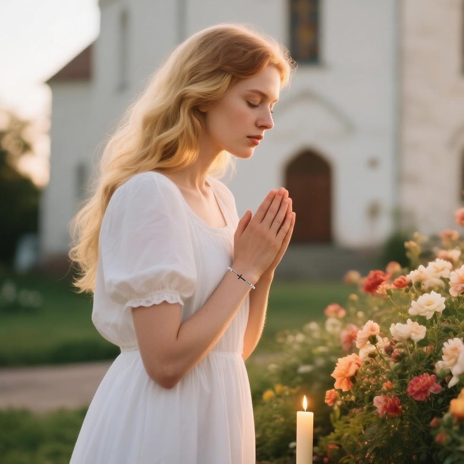 Bozidol Christian Gifts for Women, Pink Sister in Christ Cross Beaded Bracelet Jewelry, Religious Christmas Easter Confirmation Baptism Birthday Graduation Faith Based Gifts for Her - Image 6