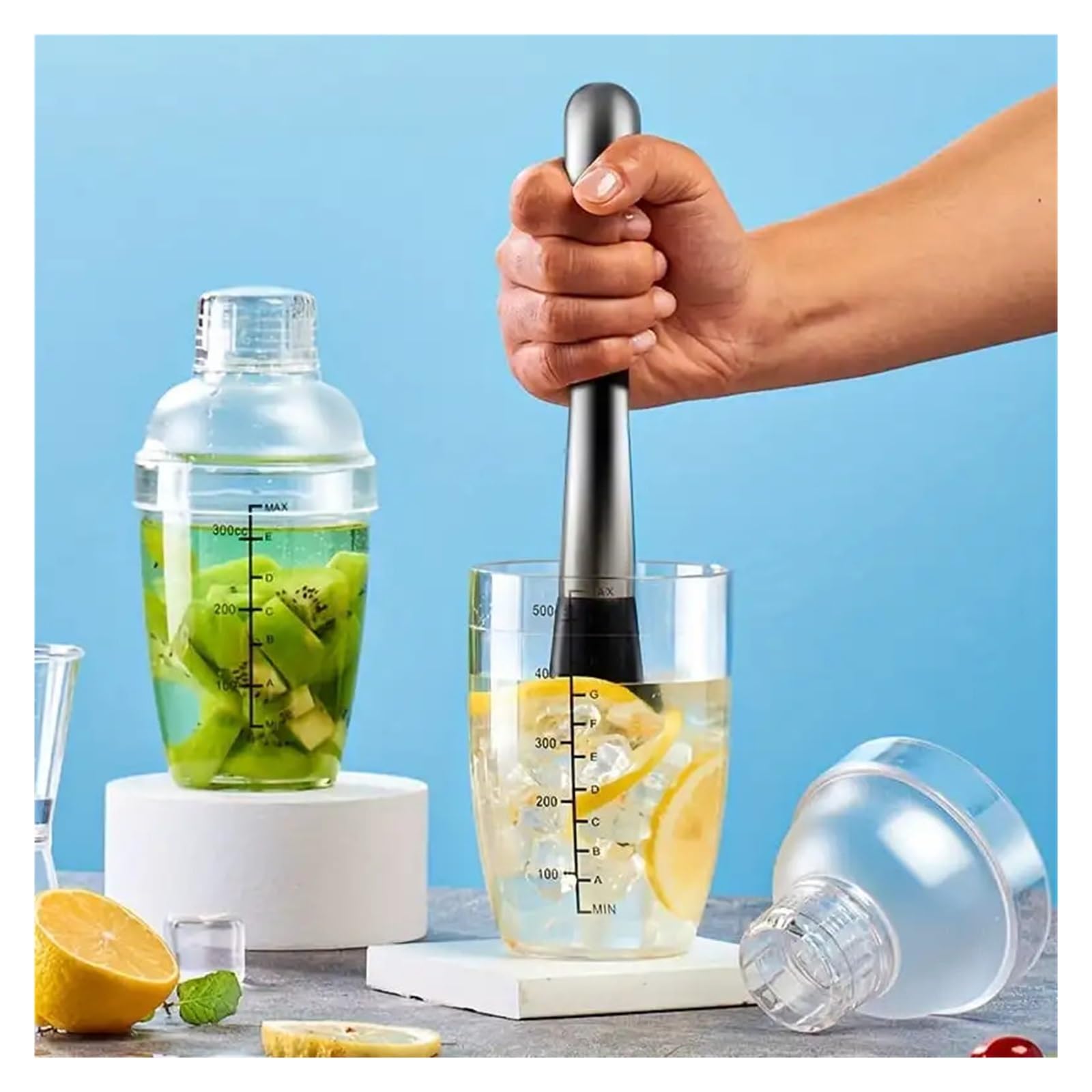 Coctelera de 500/700/1000ml, utensilio for Bar en casa, taza mano, herramienta for bebidas vino(700ml-7pcs)