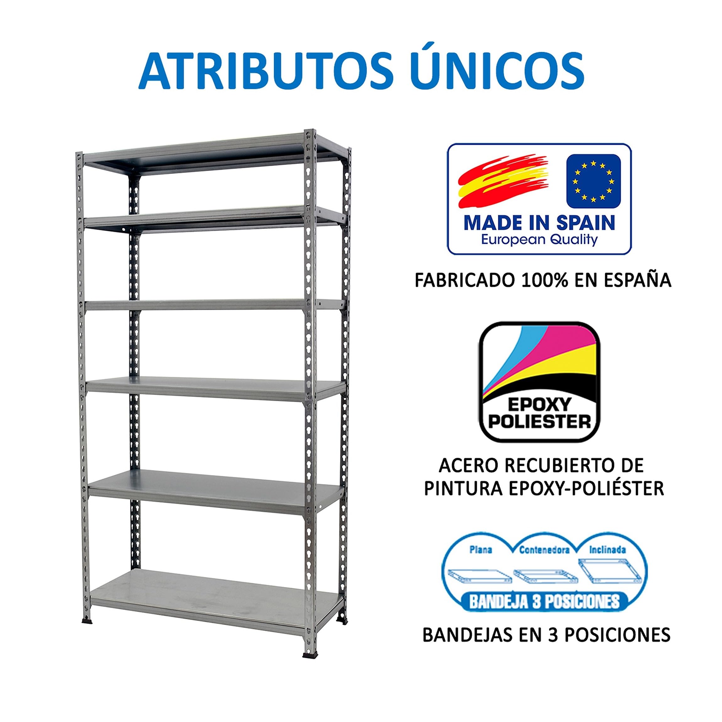 Simon Rack Regał metalowy 2500x900x400 mm, 6 półek, nośność 180 kg na półkę, regał magazynowy i garażowy, stabilna konstrukcja, kolor Szare – Simon Classic