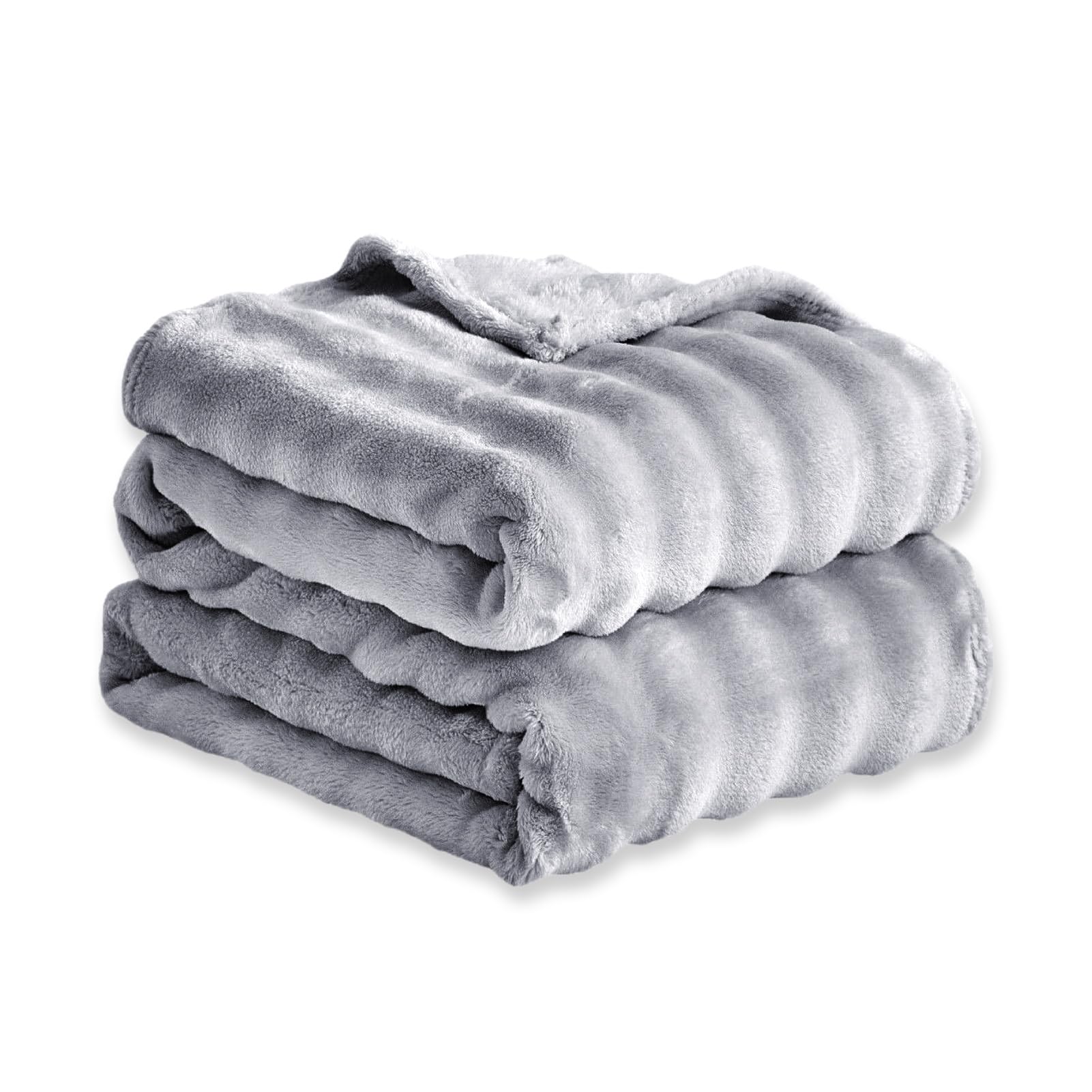 Morbide Coperte in Pile Di Coniglio, Morbida Coperta Reversibile in Pile con Bolle, Soffice Coperta L'inverno, Per Letto, Divano, Auto, Accogliente (Blue-gray,200 * 220cm)