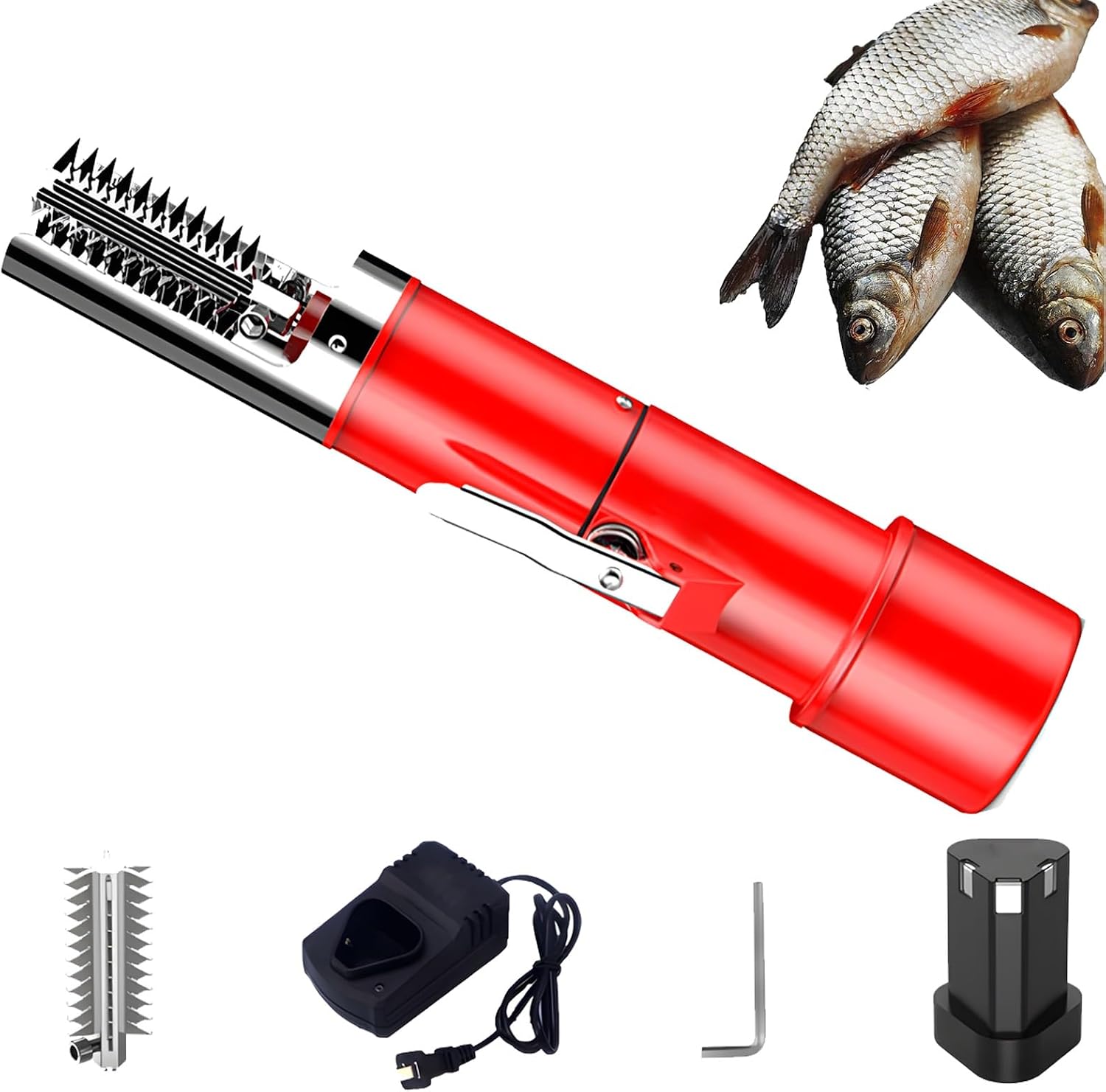 Electric Fish Scaler - Cordless Stainless Steel Rechargeable Tool, 360° Waterproof Descaler for Easy Fish Scaling, Ideal for All Fish Types