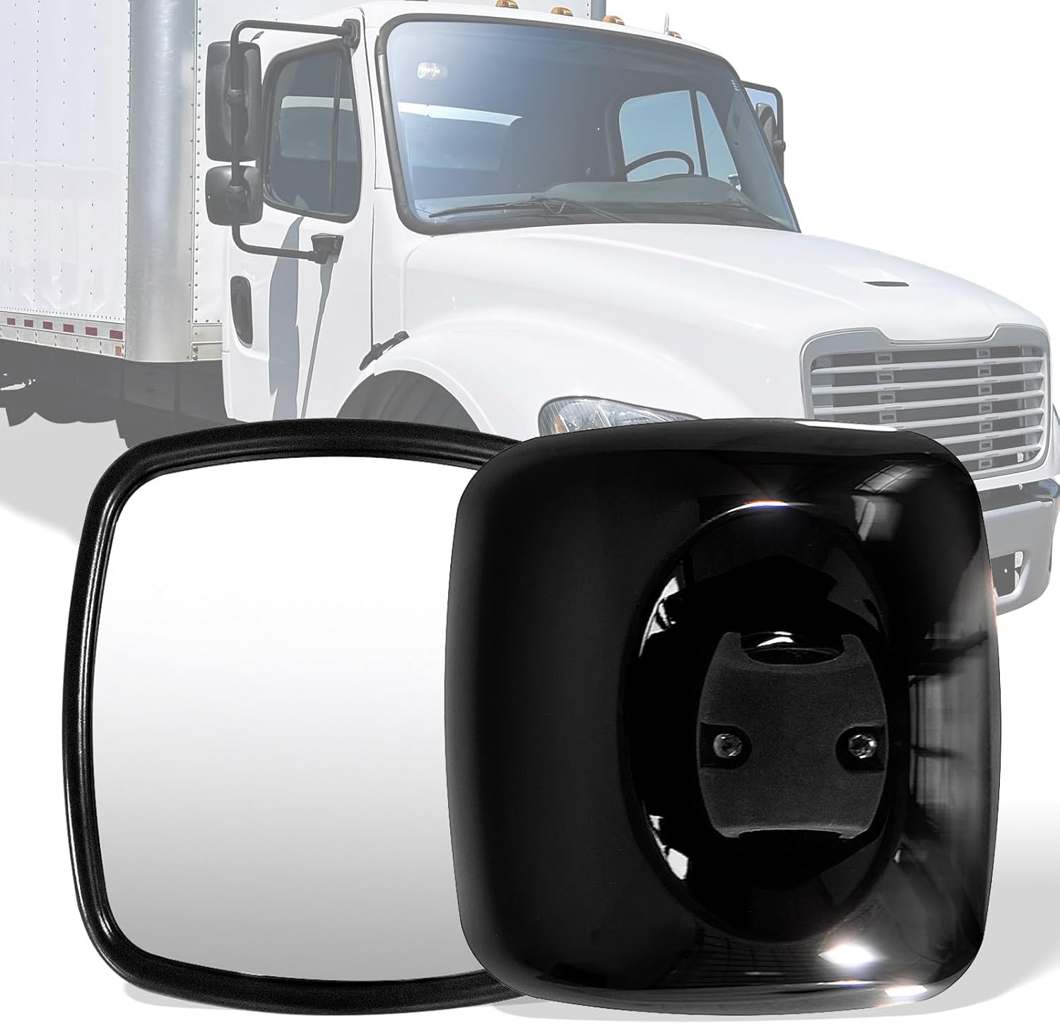 Black Wide Angle Mirror For Freightliner M2 106 Side View Lower Mirror for 2003-2023 Freightliner 108SD 114SD M2 100 106 112 Semi Trucks Accessories Left and Right Universal Side