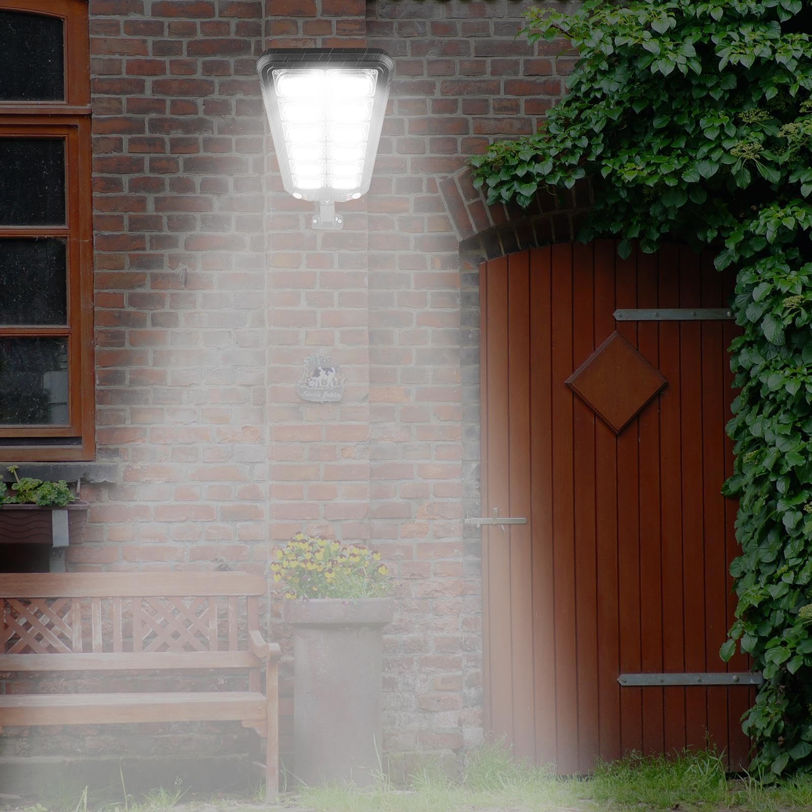 Zasilana energią słoneczną lampa ogrodowa z dwoma czujnikami ruchu i LED, solarna lampa uliczna wodoodporna, parkowanie LED, odporność na każdą pogodę, inteligentny tryb oszczędzania energii