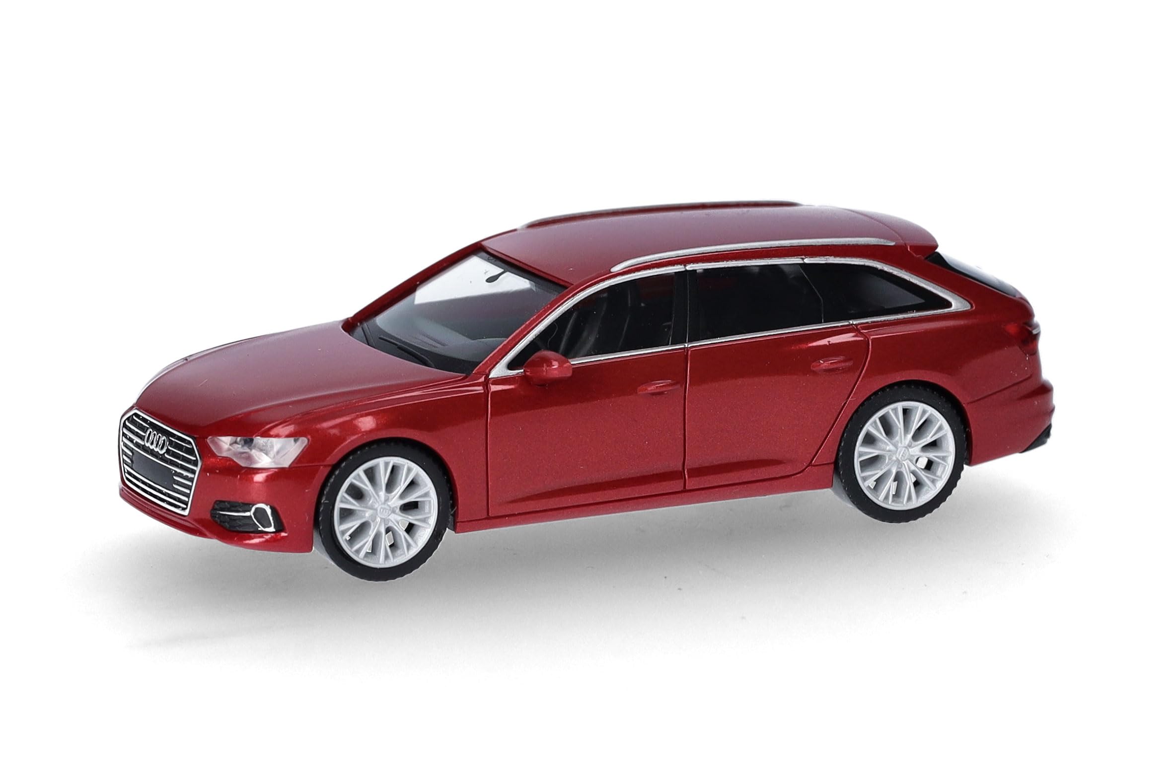 Herpa Model Car Audi A6 Avant, tango red metallic, Miniature in 1:87 Scale, Collector's Item, Made in Germany, Plastic Model