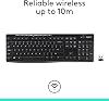 Teclado inalámbrico Logitech K270 para Windows, 2.4 GHz inalámbrico, tamaño completo, teclado numérico, 8 teclas multimedia, duración de batería de 2 años, compatible con PC, laptop, Negro 4