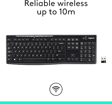 Logitech K270 Full Size Wireless Keyboard for Windows - Black
