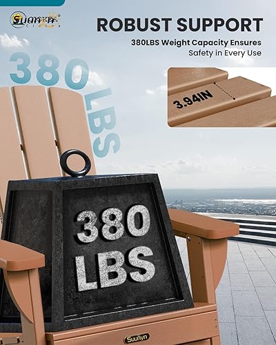 Miniatura 5 de Silla Adirondack plegable, sillas Adirondack de polietileno de alta densidad para todo tipo de clima, sillas Adirondack de plástico con soporte para