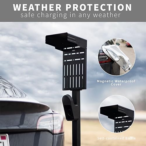 Miniatura 4 de VIVO STAND-EV01C - Soporte de carga para vehículos eléctricos al aire libre, campana de protección contra la intemperie, pedestal para estación de