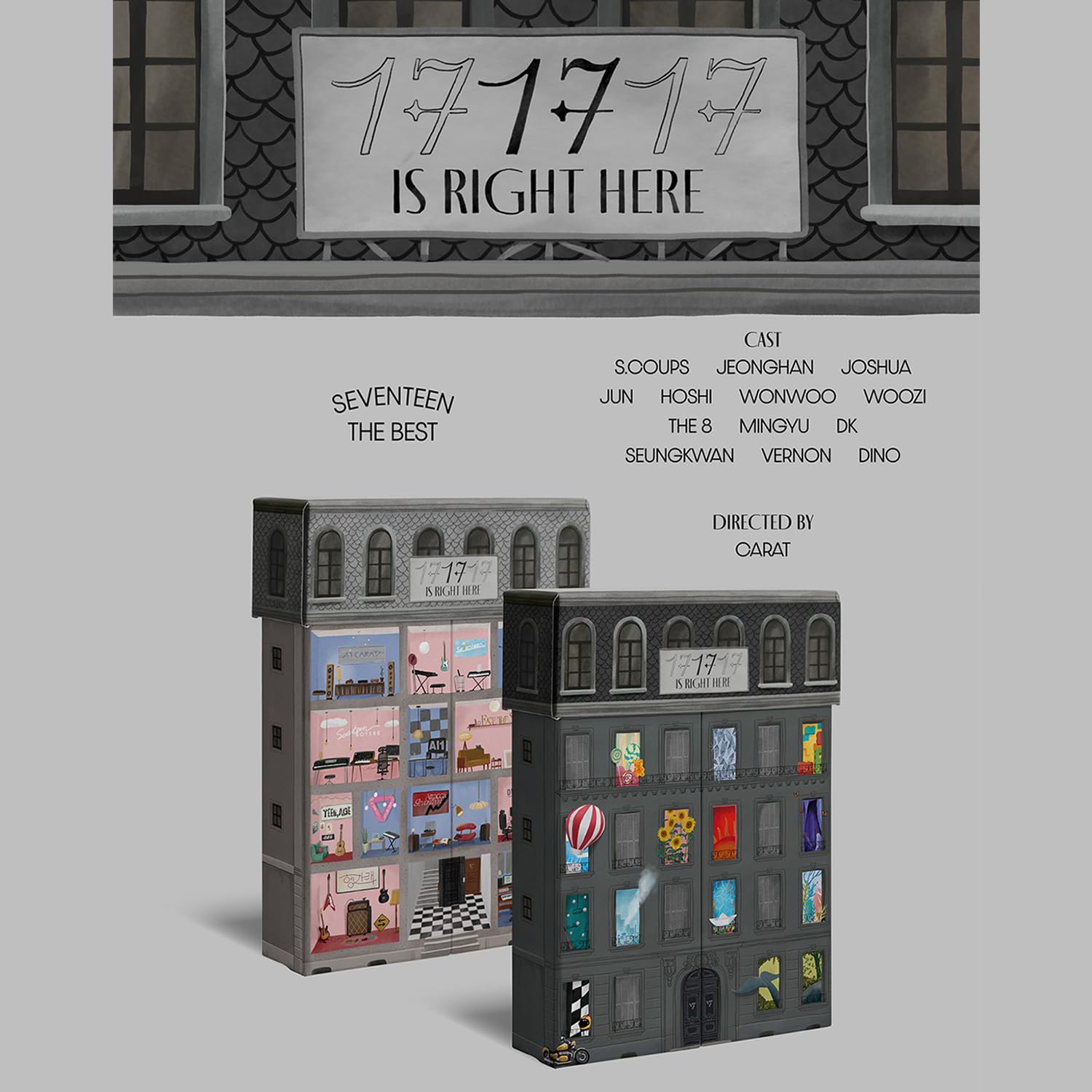 SEVENTEEN - BEST ALBUM [17 IS RIGHT HERE] (HEAR Ver.) Photo Book + Archiving Book + Lylic Book + Photo Book R + Folded Poster + Photocard + Random Photocard + 2 Pin Badges + 4 Extra Photocards