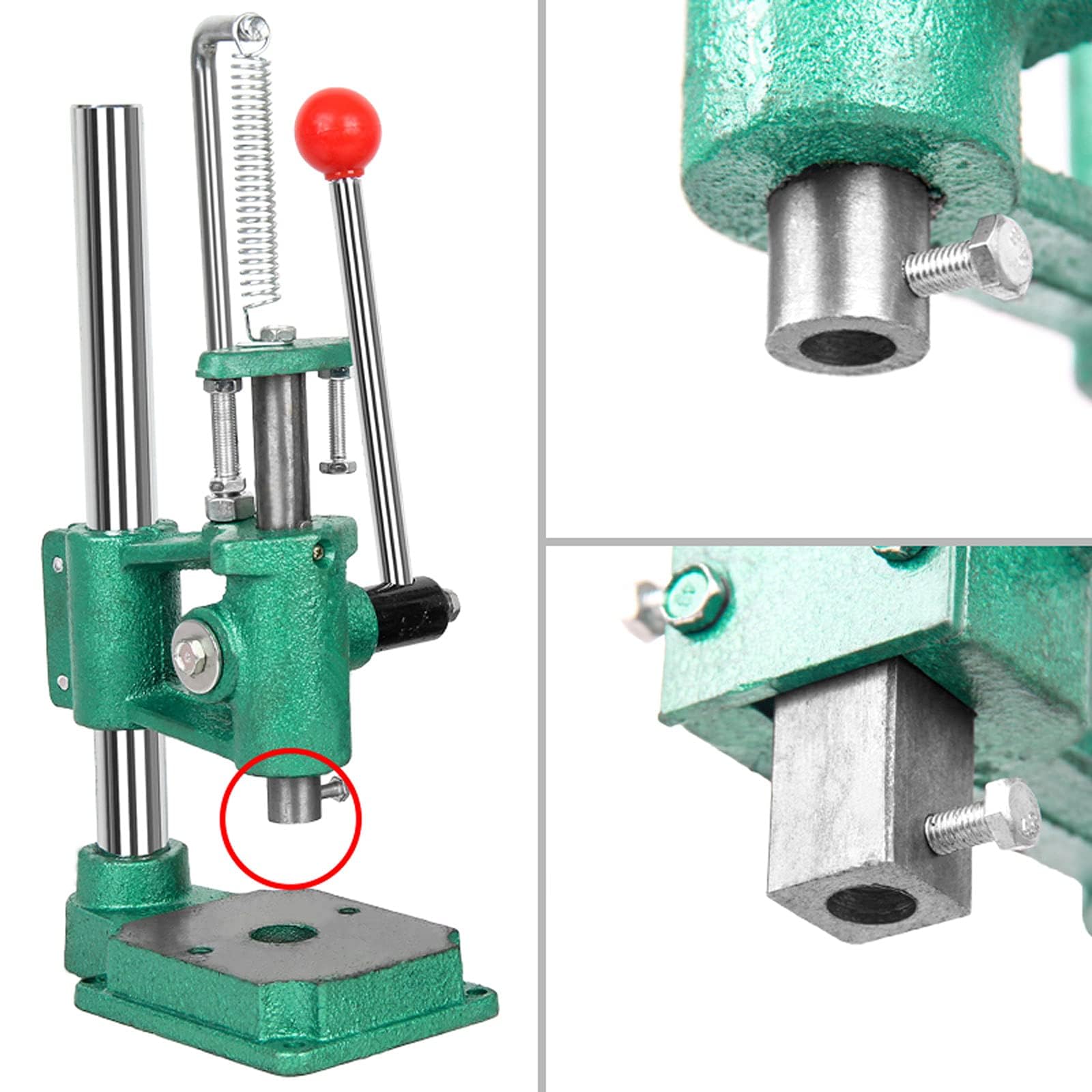 Punzonadora manual, prensa de eje ajustable, apta para cuero, plástico, madera, aluminio, presión de suministro: 320 kg, ideal para varios moldes
