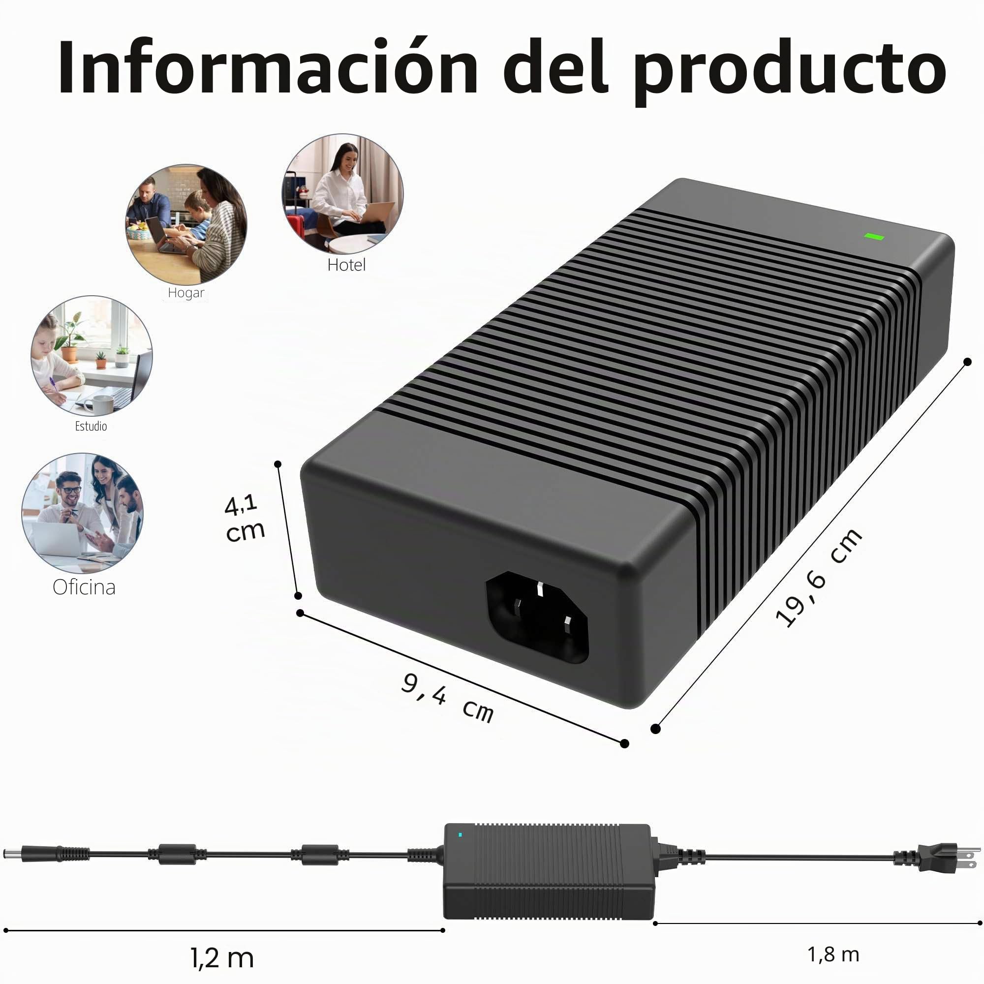 330W 16.92A 19.5V LA330PM190 Cargador CA para Dell G15 G16 5530 7630 7620 Alienwar Area-51m X51 M18x X17 M17 DA330PM190 DA330PM111 LA330PMM. 160 Cable adaptador para la alimentación del ordenador port