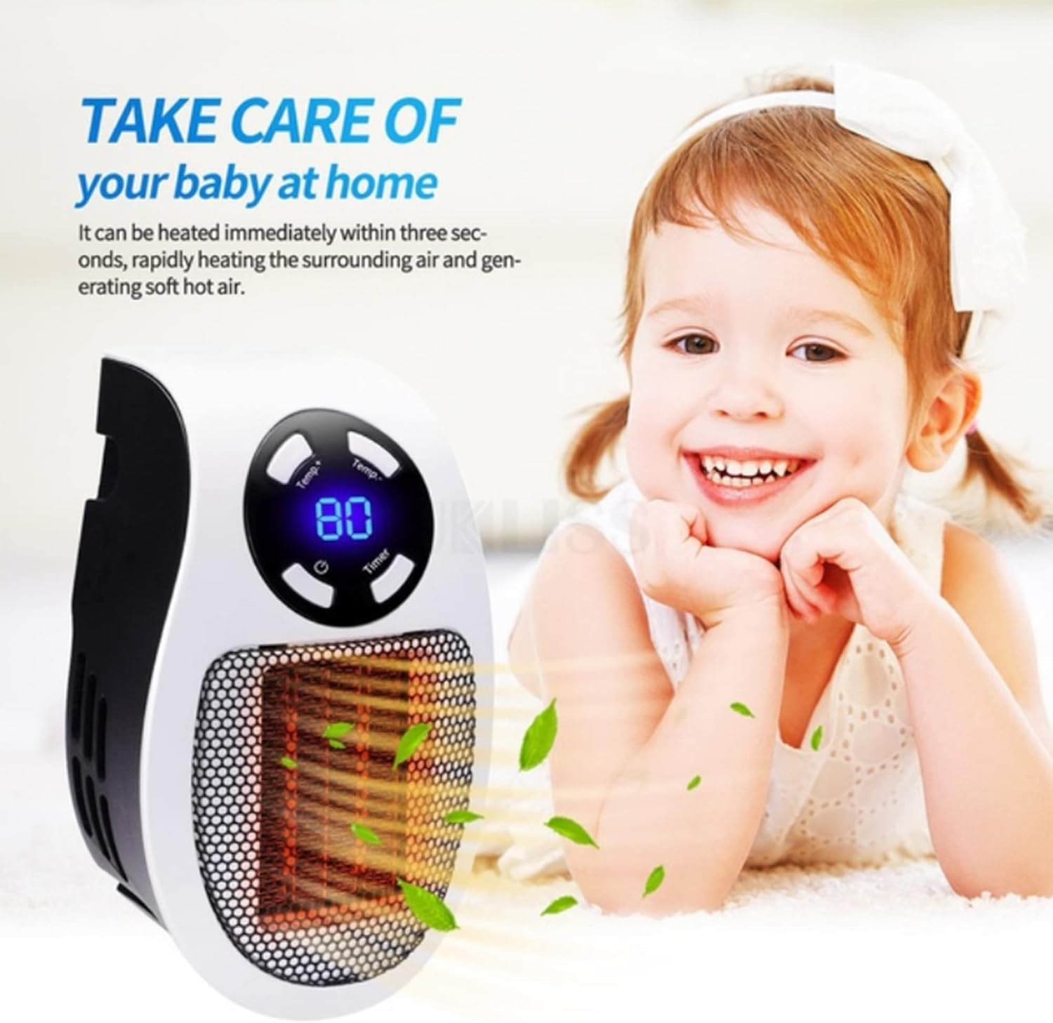 Buy H&J Portable Electric Heater Mini Space Home/Office Fan Heater 500W