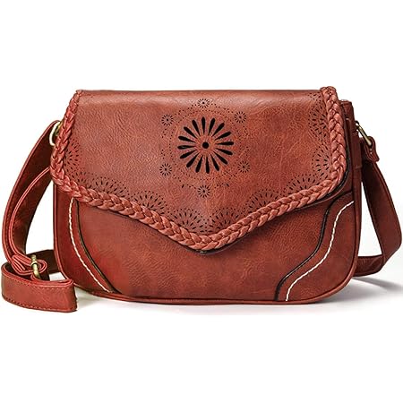 Annmouler Brand Women Shoulder Bag Vintage Pu Leather Crossbody Bag Hollow Out Ladies Satchel Bag Brown Retro Handbag for Girls main image 1