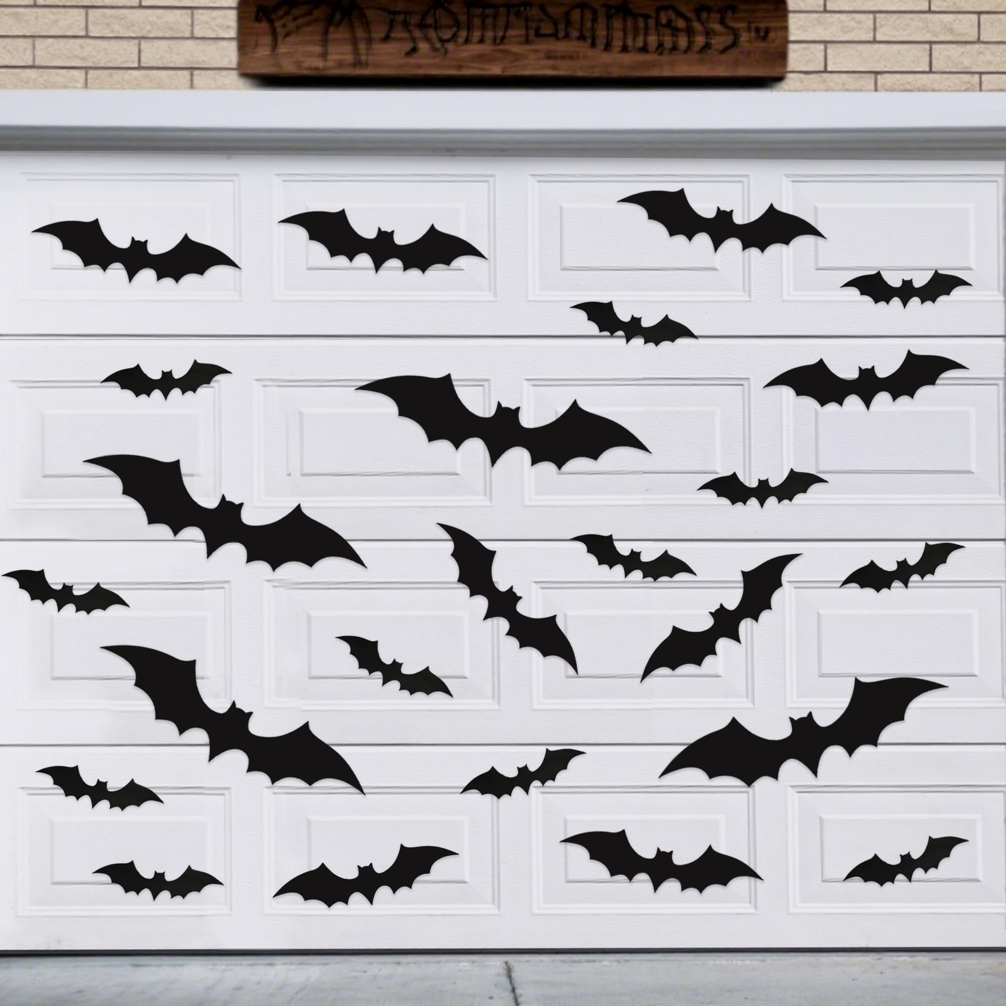 24 pipistrelli magnetici per Halloween, decorazioni per porte di garage, magneti neri, pipistrelli adesivi per esterni, per Halloween, garage, porte, auto, frigorifero, interni ed esterni, decorazione