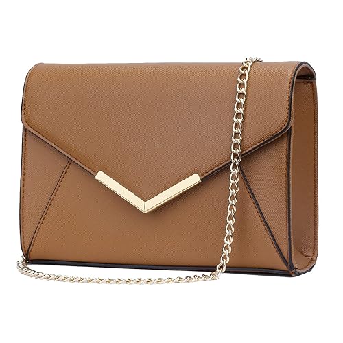 KKXIU Women Elegant Faux Leather Evening Envelope Clutch Purse Foldover